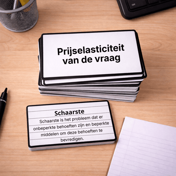 Kleurrijke flashcards voor examenstudie