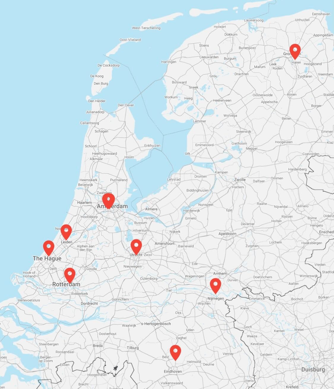 Eindsprint trainingslocaties in Nederland